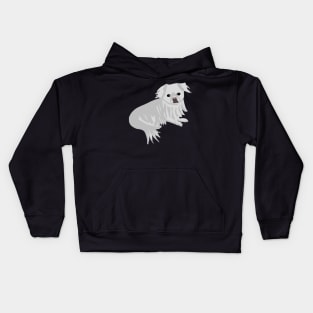 White pekingese Kids Hoodie